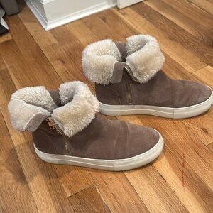 Women's J/Slides Suede Fur-Lined Ankle Boots